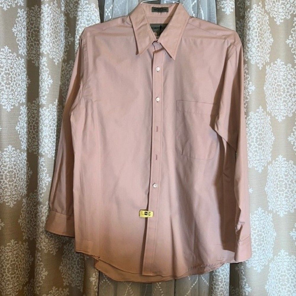 Robert Stock Men's Solid Button Up Shirt, 15 1/2